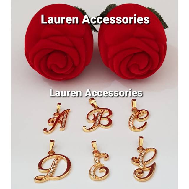 Jual Liontin Bandul Huruf Inisial Alphabet Perhiasan Imitasi Lapis Emas ...