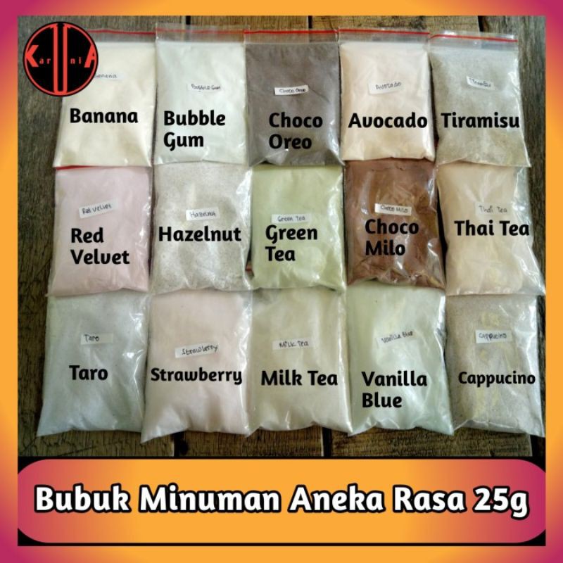 Jual Bubuk Minuman Rasa 25gr Minuman Kekinian berbagai rasa 1kg bisa 40 ...
