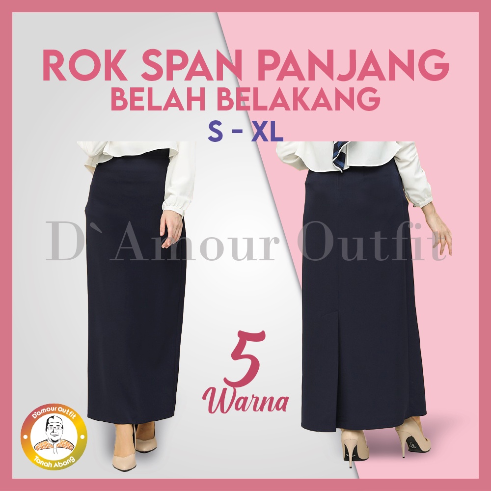 Jual Rok Span Panjang Belahan Belakang Wanita Formal Pakaian Kantoran