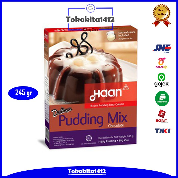Jual HAAN Pudding Mix Chocolate Puding Coklat Delima 245 gr | Shopee ...