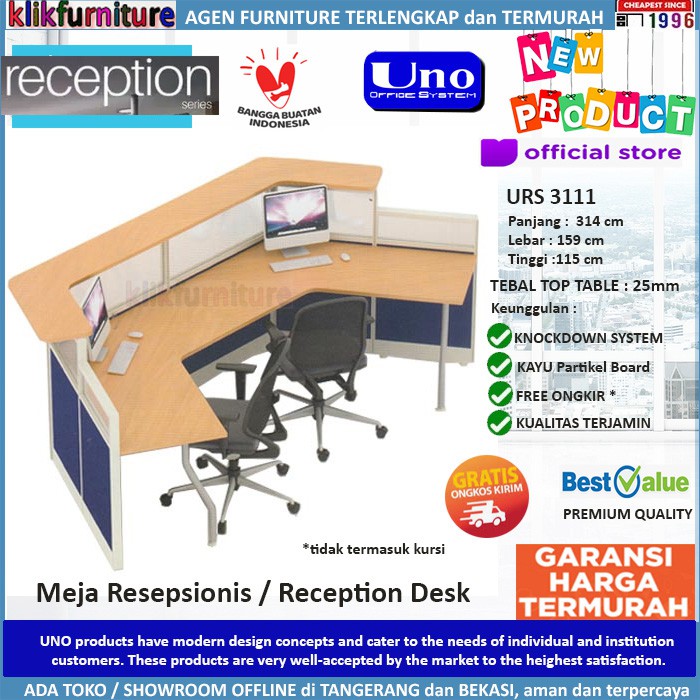 Jual Urs 3111 Uno Meja Resepsionis Meja Kasir Partisi Reception 2 Staff