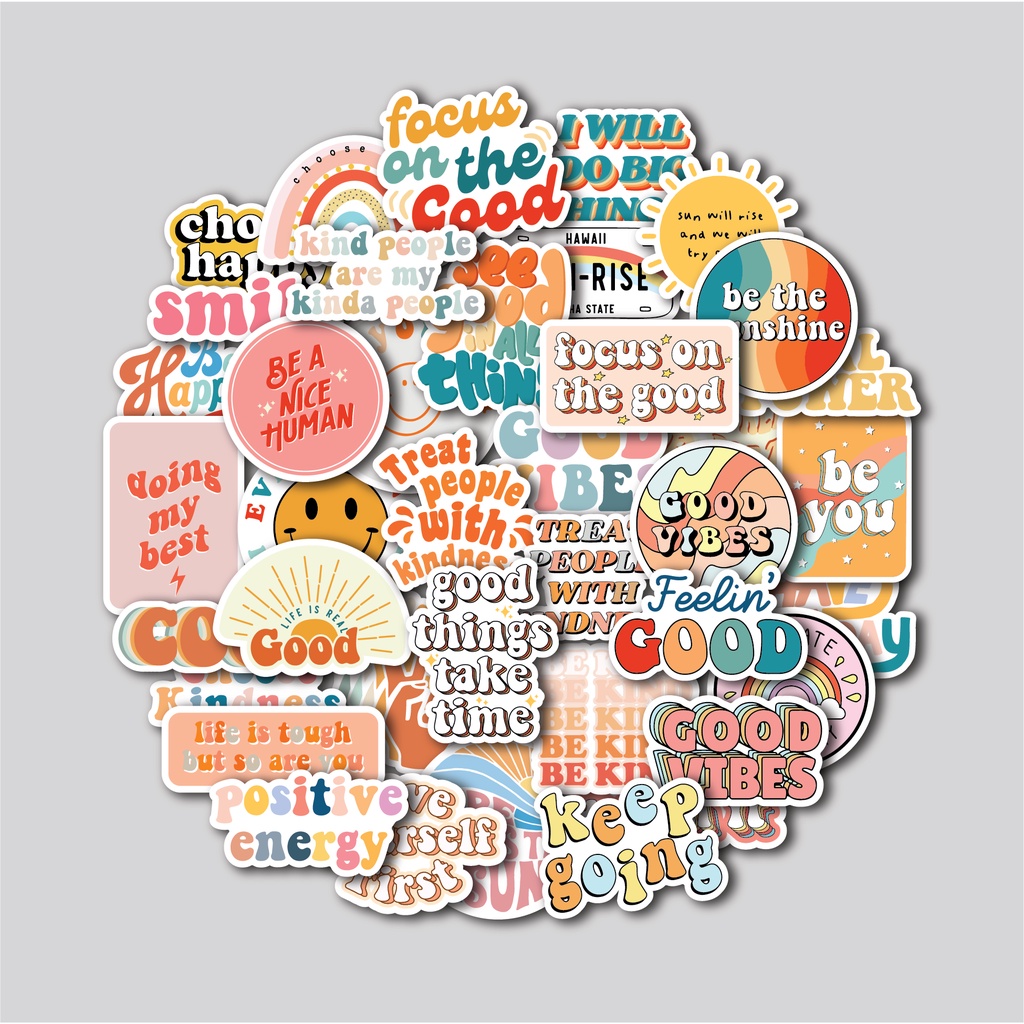 Jual STICKER PACK POSITIVE VIBES | STICKER TUMBLR | STIKER LAPTOP KOPER ...