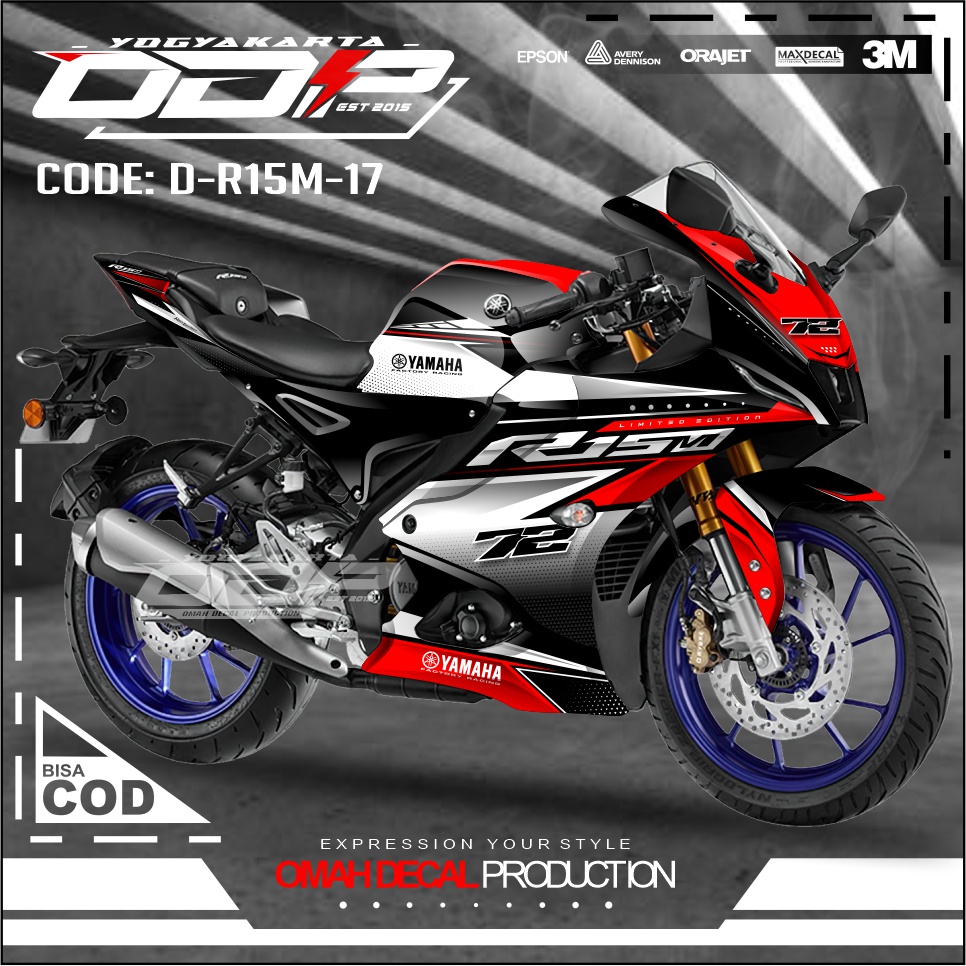 Jual DECAL STIKER R15M V4 V1 V2 V3 V4 DECAL MOTOR R15M YAMAHA DEKAL ...