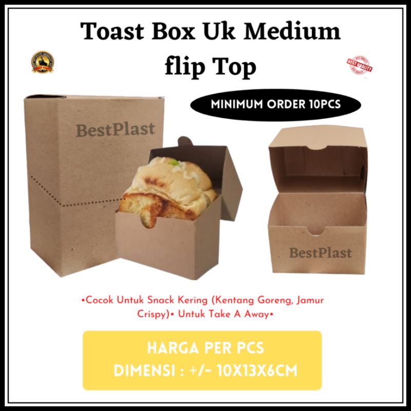 Jual toast box M/ toast box take away/toast box kraf coklat full ...