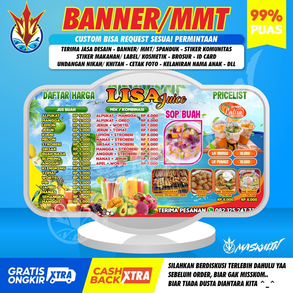 Jual Banner MMT Spanduk Aneka Jus Buah Dan Sop Buah Segar Juice | Shopee Indonesia