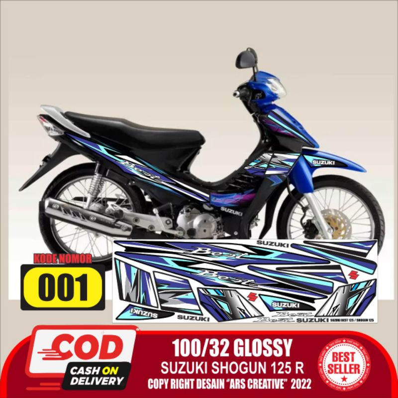 Jual Sticker Striping Decal Suzuki SHOGUN 125R Variasi ARS011 Glossy ...