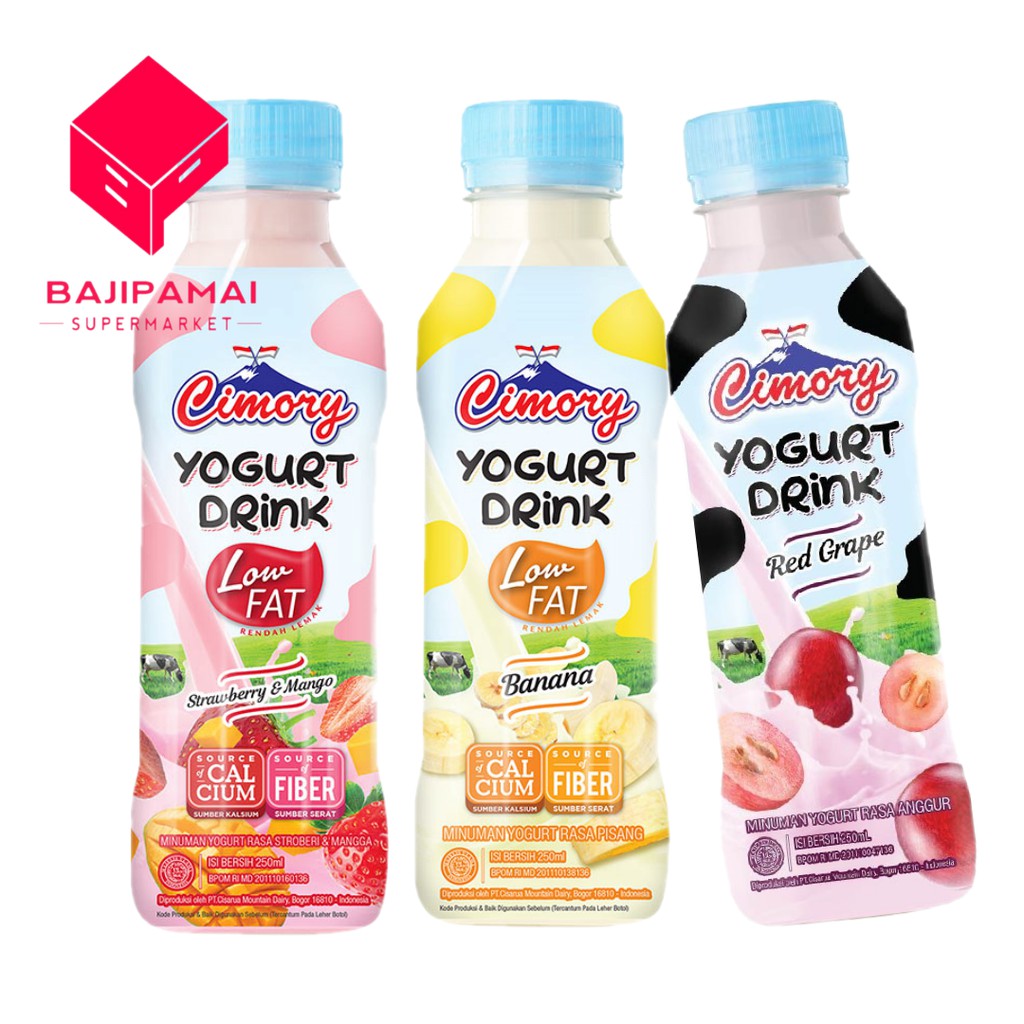 Jual Cimory Yoghurt Drink Low Fat 250 ml / Baji Pamai Shopee Indonesia