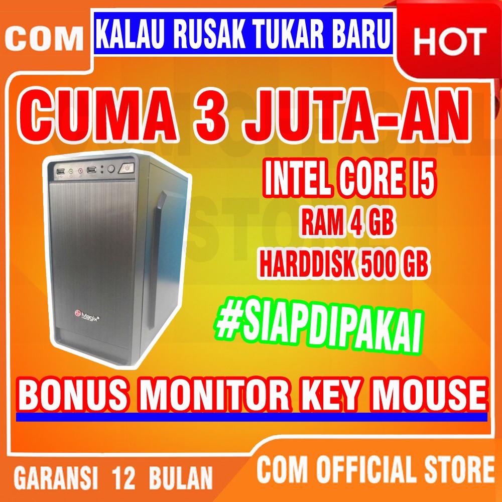 Jual Komputer Lengkap Cpu Pc Computer Core I5 4gb Rakitan Kantor Paket