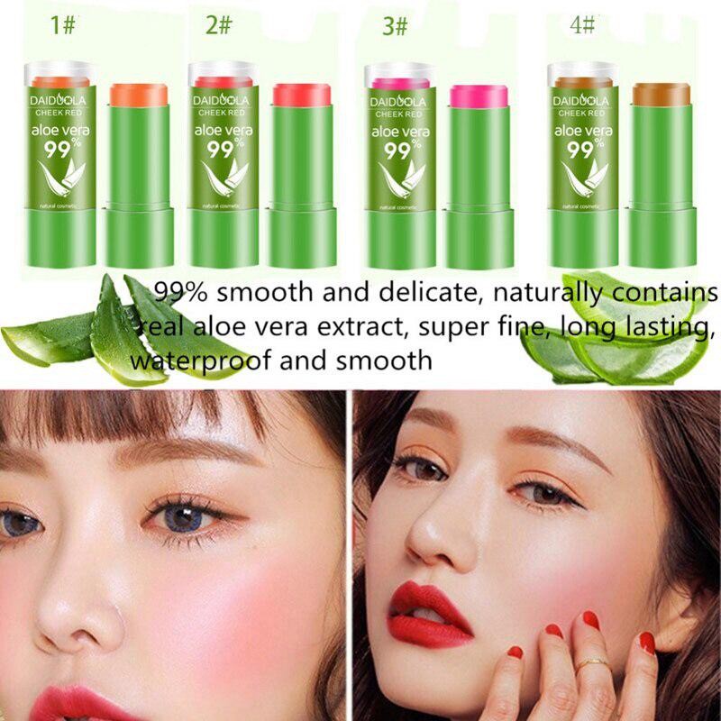 Jual Blush On Stick Cheek Red Daiduola Aloe Vera 99% Lasting Waterproof ...