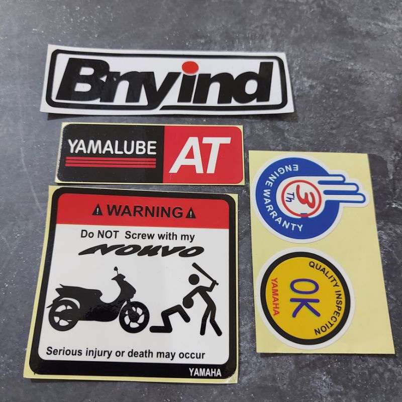 Jual STICKER WARNING PERINGATAN YAMAHA NOUVO 1 SET Shopee Indonesia