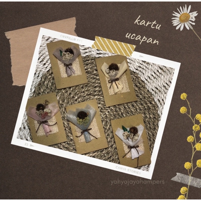 Jual Kartu ucapan aesthetic rustic mini bouquet dried flower | Shopee
