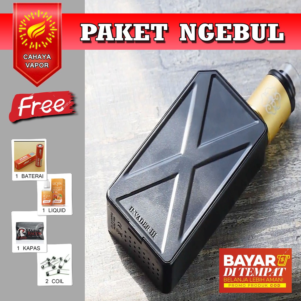 Jual Paket Siap Kebul Tesla Invander Iii Vape Tesla Invader Siap Ngebul Dan Komplit Shopee