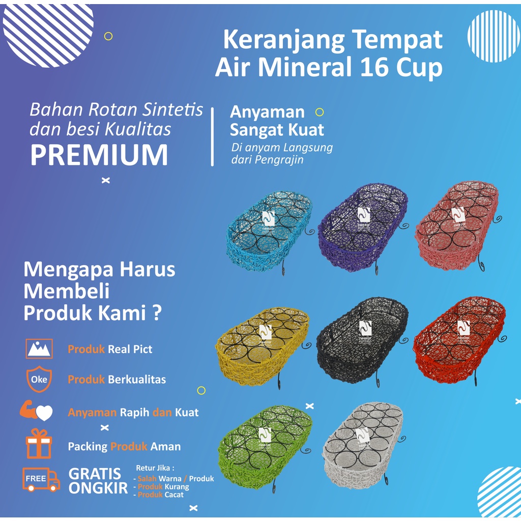 Jual Keranjang Air Mineral Tempat Aqua Gelas Sintetis Brekele 16 Cup Shopee Indonesia 7728