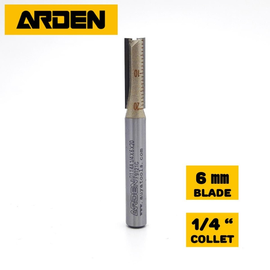 Jual ARDEN mata profil straight 1/4 x 6mm trimmer router bit Original ...