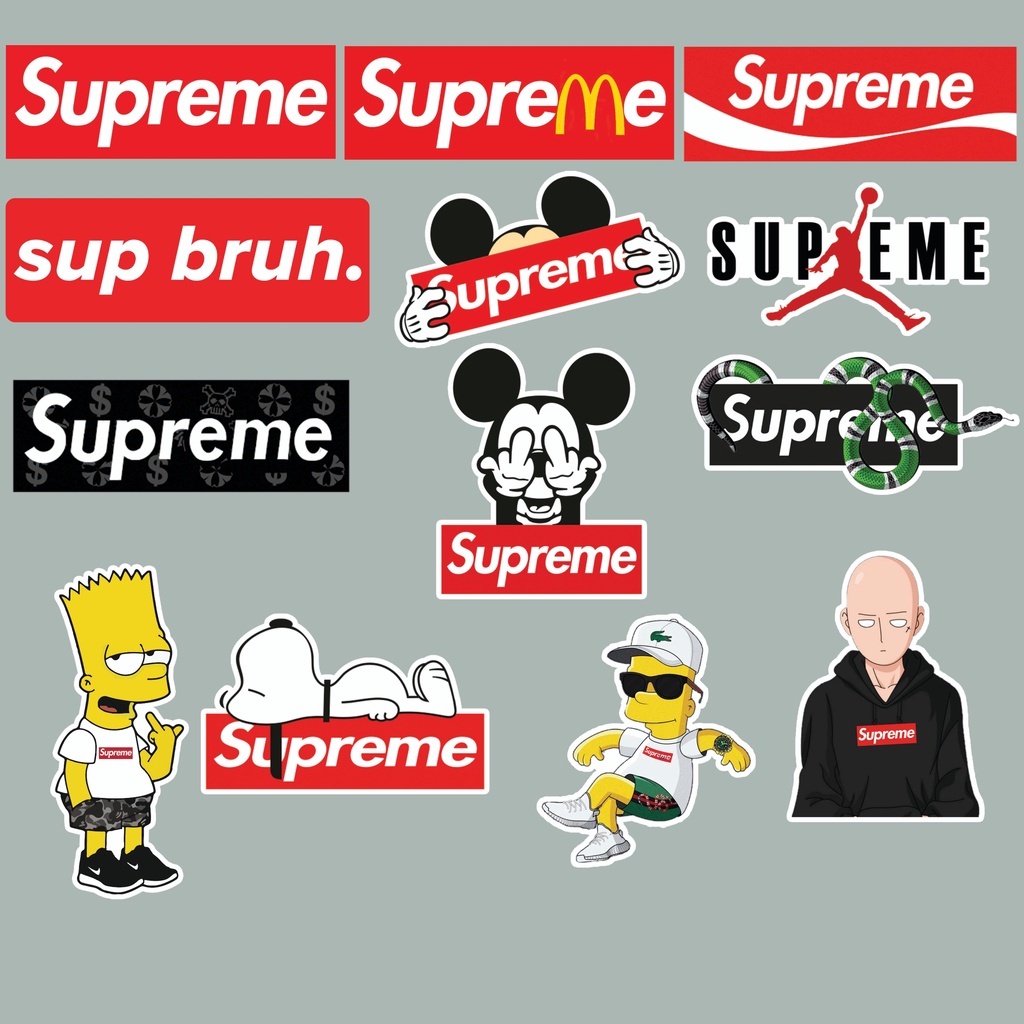 Jual Sticker Supreme Sticker Supreme Sticker Hypebeast Sticker Brand Shopee Indonesia