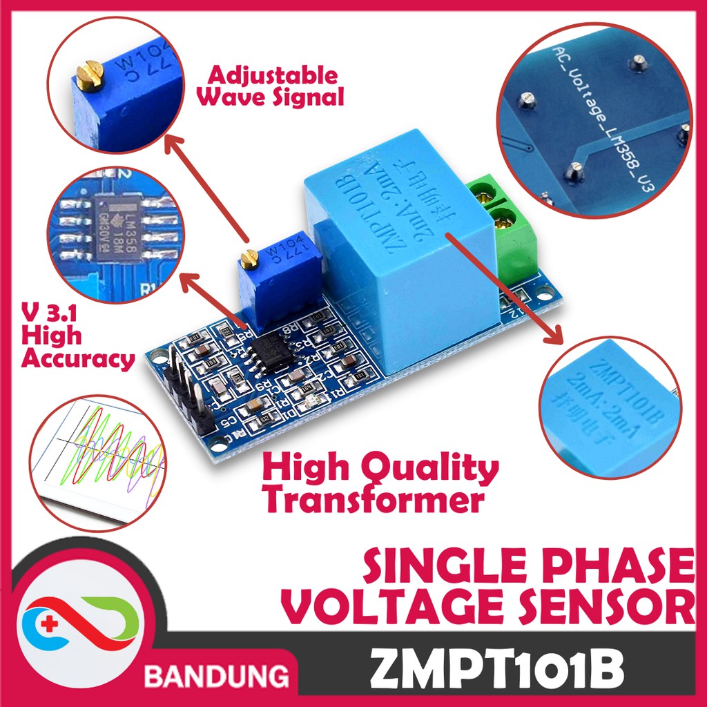 Jual ZMPT101B VOLTAGE TRANSFORMER MODULE AC ACTIVE OUTPUT VOLTAGE ...