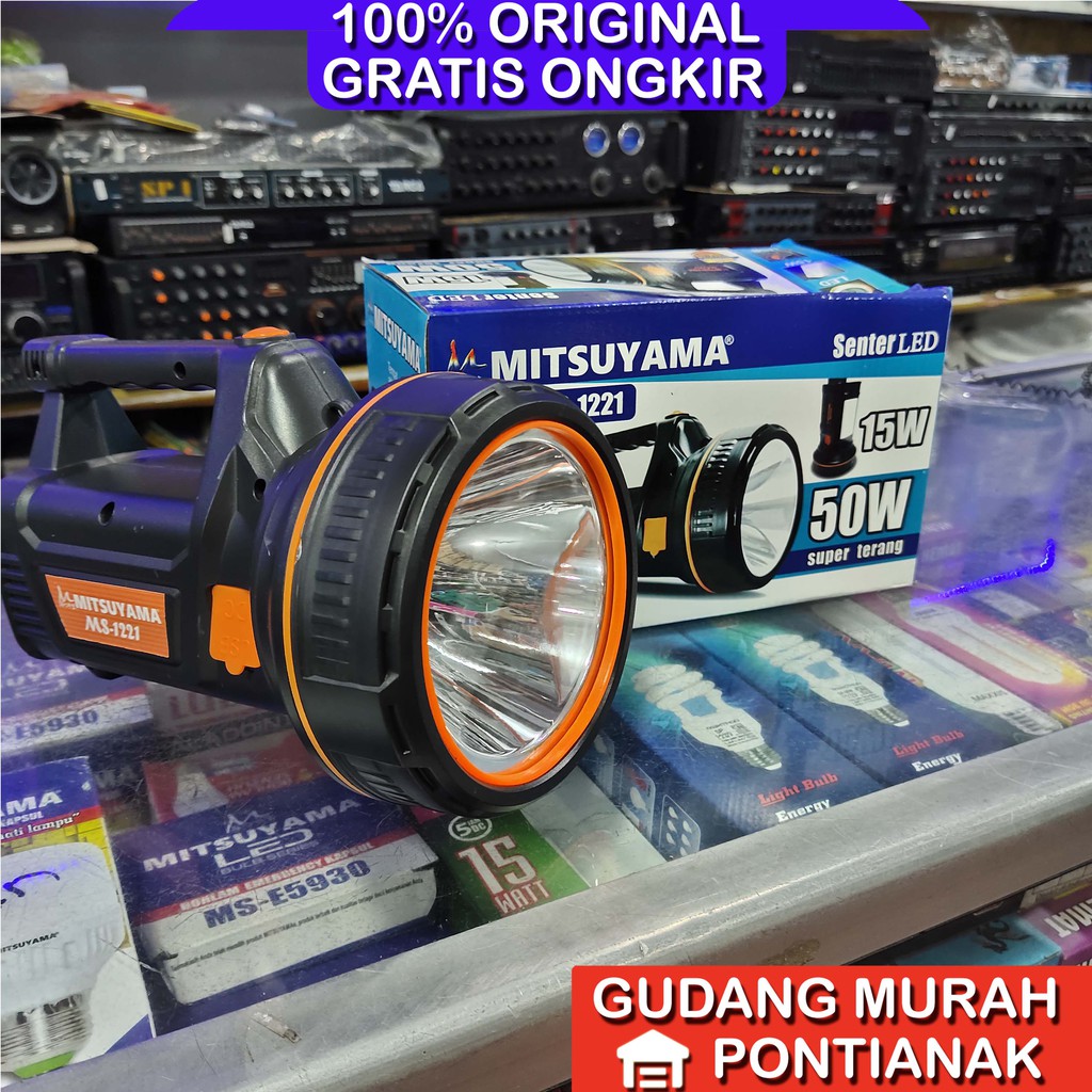 Jual Senter BESAR 50 WATT Mitsuyama MS 1221 senter ronda jaga malam ...