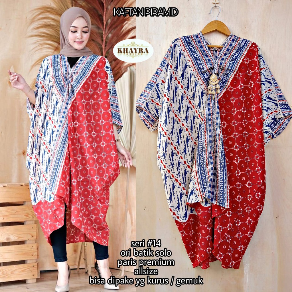 Jual Dress Batik Model Kaftan by Batik Khayra | Shopee Indonesia