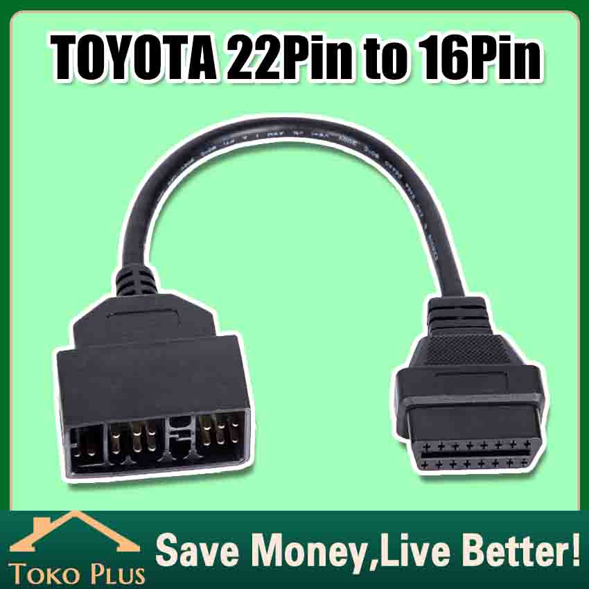 Jual Toyota 22 Pin To 16 Pin Female OBD 2 Kabel Konektor Adapter ...