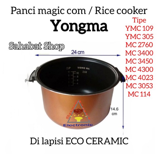 Jual Panci Eco Ceramic Rice Cooker Magic Com Yongma Liter Model