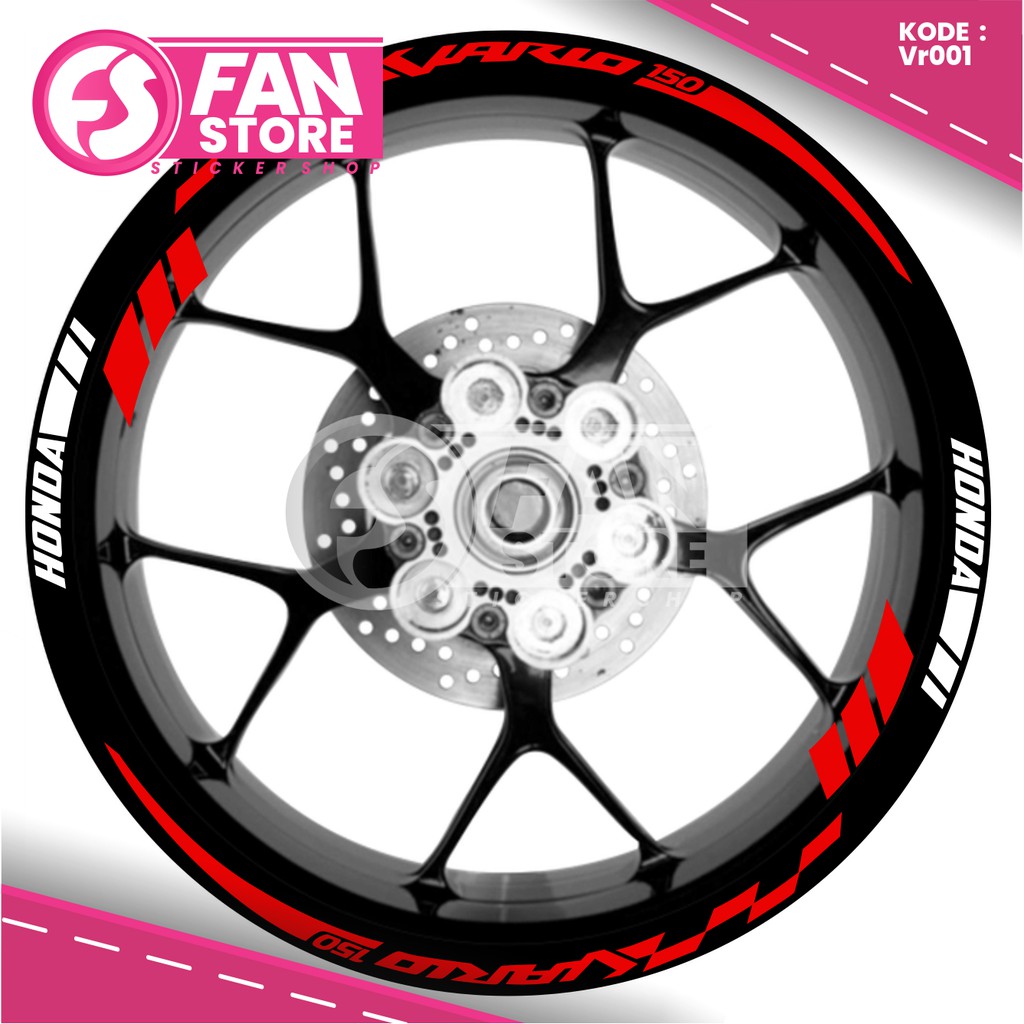 Jual Sticker Velg Motor Vario Stiker Velk Motor Vr Merah Shopee Indonesia