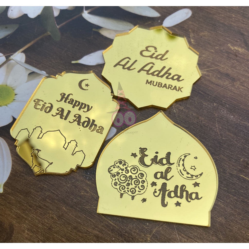 READY -  MINI AKRILIK Topper Kue Idul Fitri | Tag Hampers Idul Adha | Hang Tag Eid Adha | Acrylic Tag Lebaran Haji  | Hang Tag Idul Adha | Hampers Idul Adha | Idul Adha Hampers