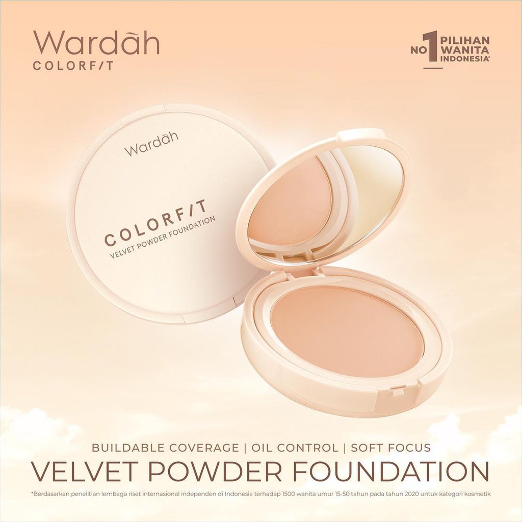 Jual WARDAH Colorfit Velvet Powder Foundation SPF 20 PA++ 11g bedak padat TWC (VH) Shopee
