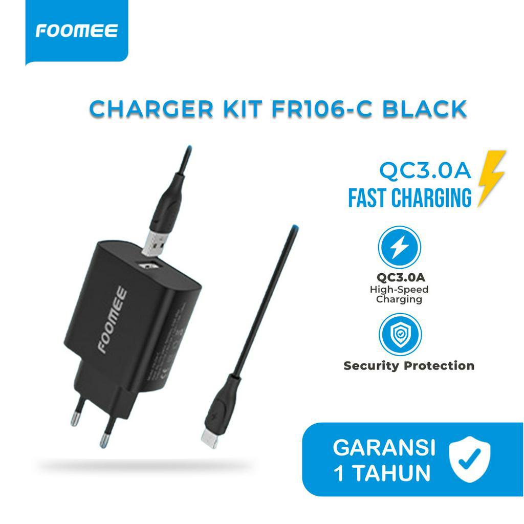 Jual Foomee FR106-C Charger Adapter Fast Charging 18W + Kabel Type C ...