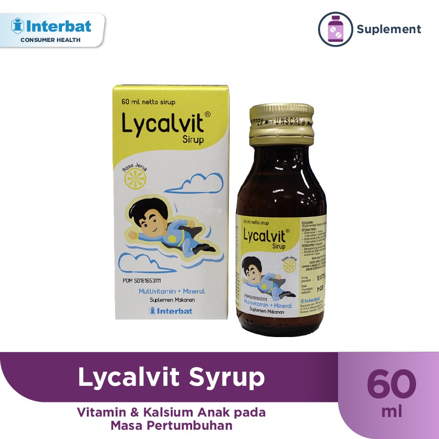 Jual Lycalvit Syrup 60ml - Vitamin & Kalsium Anak Pada Masa Pertumbuhan ...