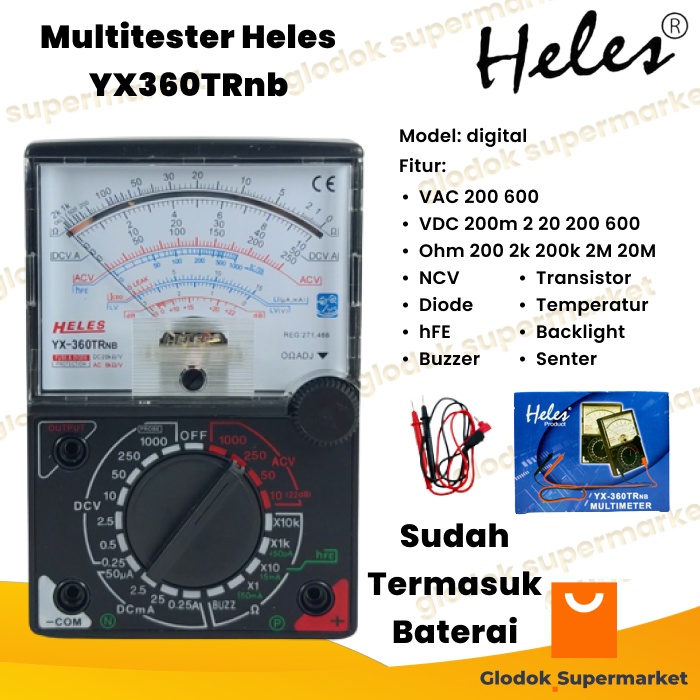 Jual Multimeter Heles YX360TRnb Multitester Analog YX360TRNB Avometer