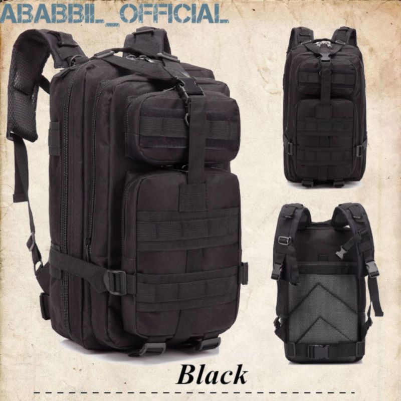 Jual RANSEL LIBANON FULL BLACK UKURAN JUMBO BAHAN KAIN CONDURA 50L free ...