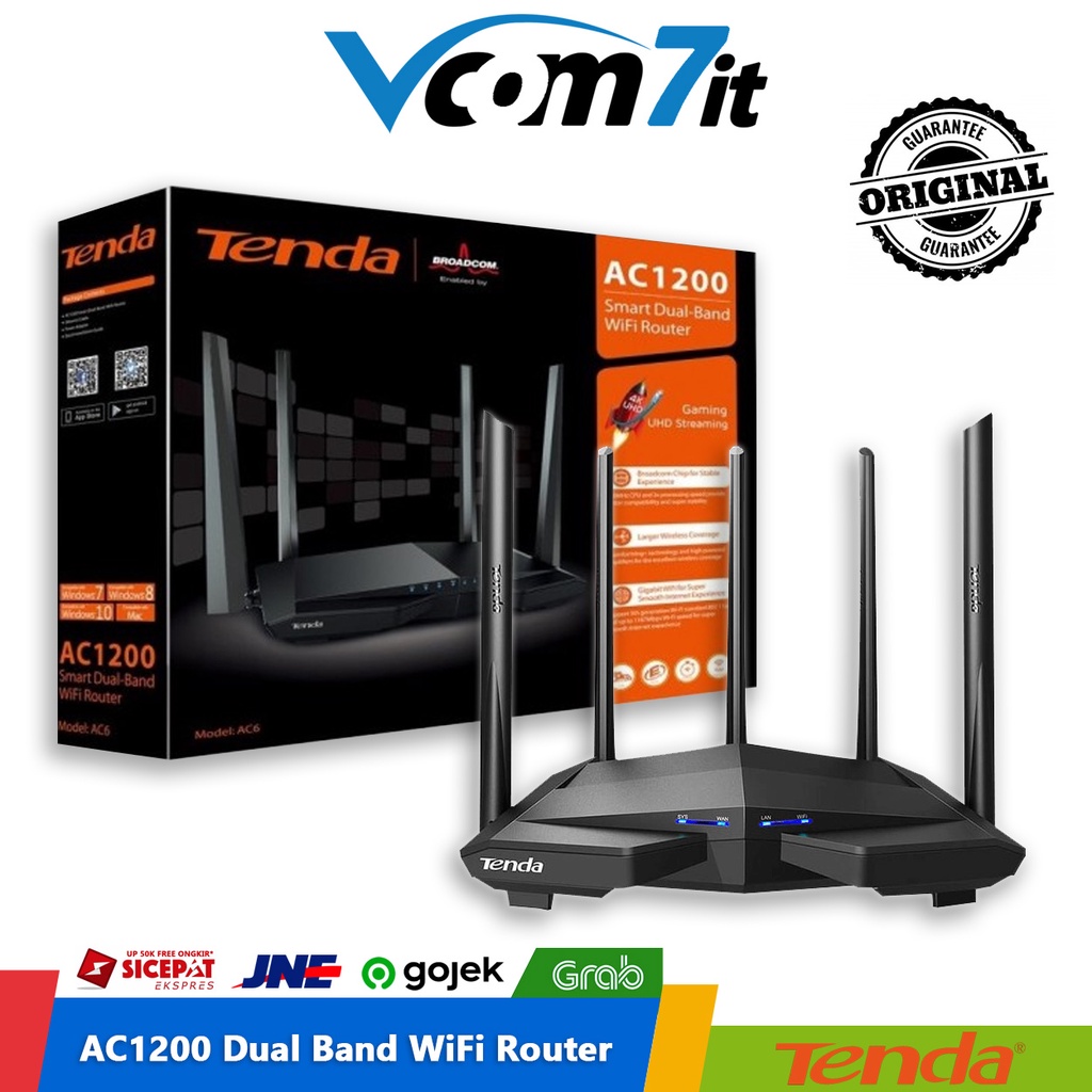 Jual TENDA WIFI ROUTER AC1200 AC6 Smart Dual-Band Wi-Fi Wireless ...