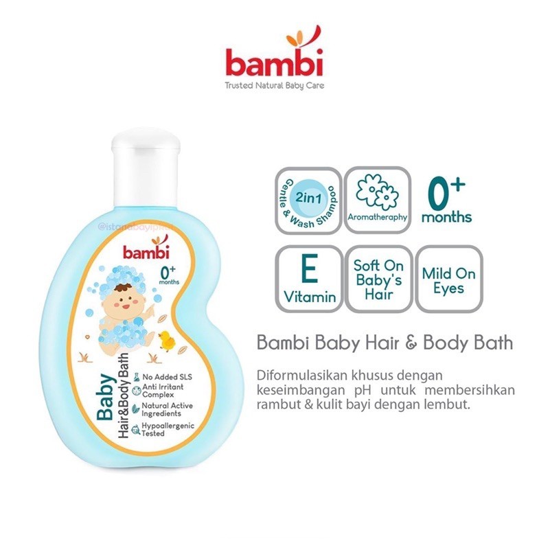 Jual BAMBI BABY HAIR AND BODY BATH 2IN1 SHAMPOO AND SABUN BAYI 100ML