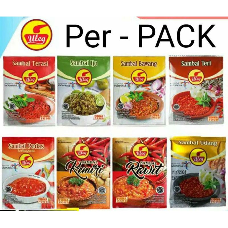 Jual Sambel Uleg Siap Makan Finna Food 1 Pack Isi 10 Sachet Shopee