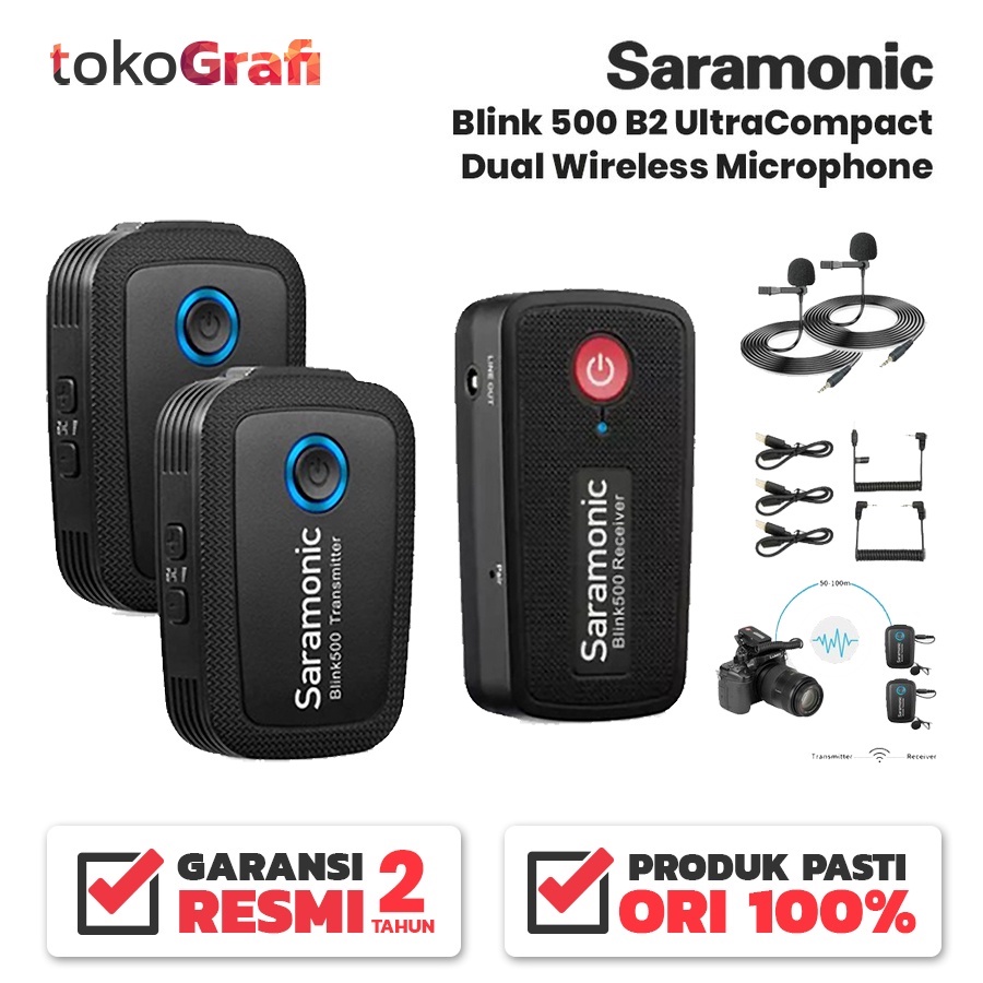 Jual Saramonic Blink 500 B2 Ultracompact 2 Person Wireless Clip On