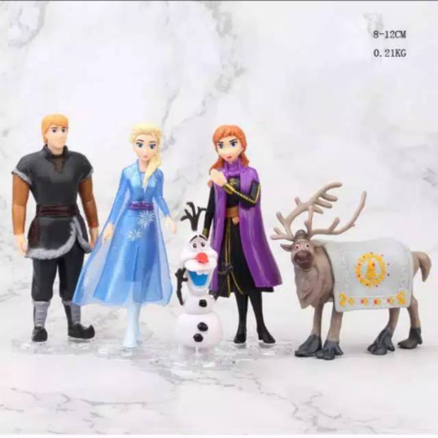 Jual Figure Frozen 2 set isi 5 Anna Elsa Kristoff Olaf Sven | Shopee ...