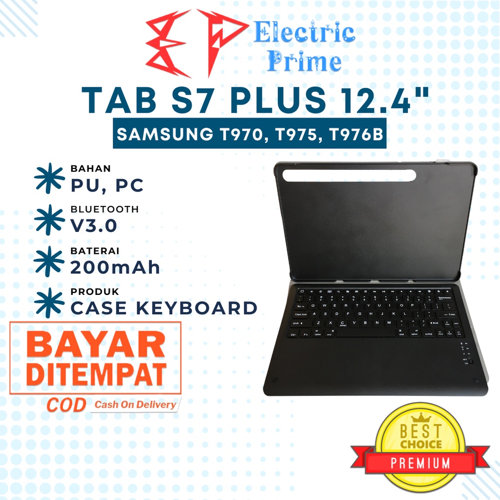 Case Keyboard Samsung Galaxy Tab S7 Plus 5G T970 T975 T976B inch 2020  TRIPLEDI Bluetooth Casing