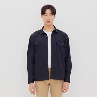 M231 Jaket Over Shirt Pria Panjang Navy 2269D