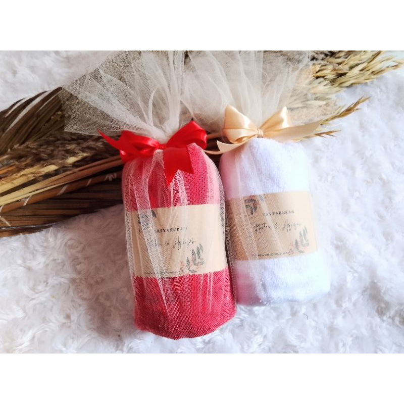 Jual souvenir handuk size 30x70 packaging Tile | Shopee Indonesia
