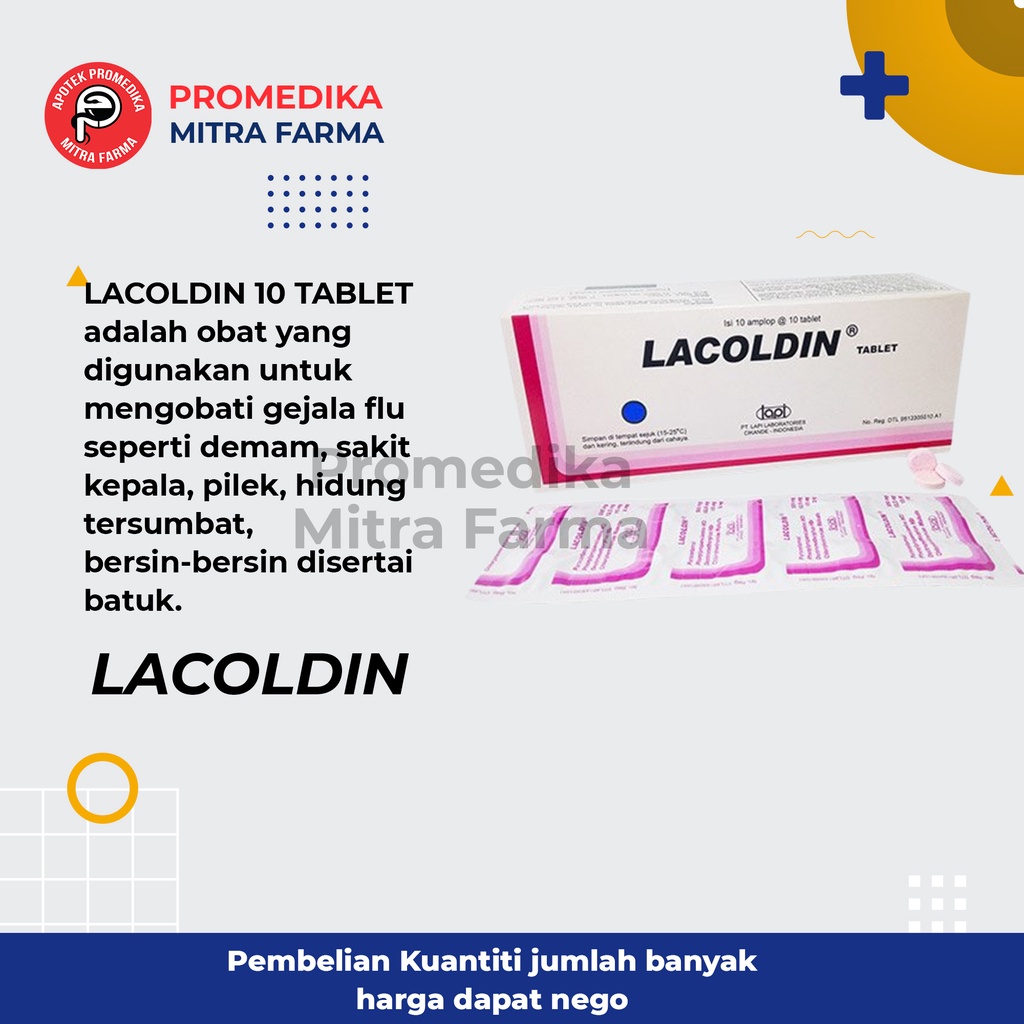 Jual Lacoldin 10 Tablet Strip Obat Batuk Pilek Dan Demam Untuk