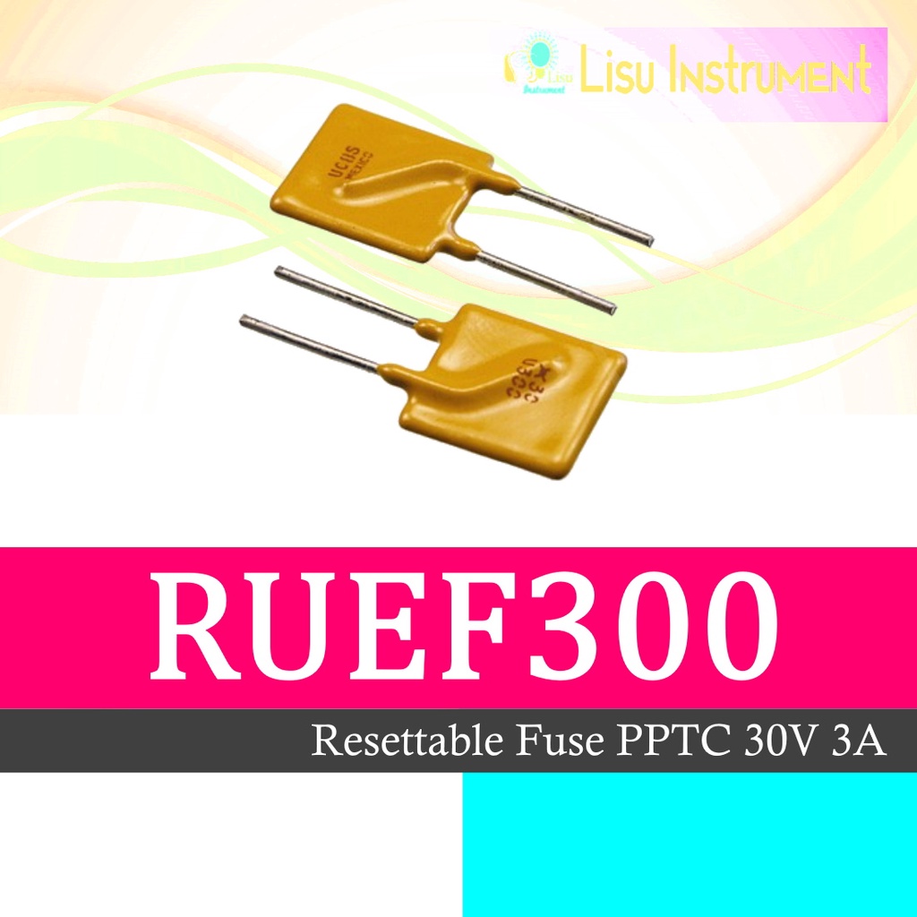 thumbnail image 2 of 20x ICMarket2009 RUEF300 PolySwitch Resettable Fuse – 30V 3A, DIP-2, PPTC 2 of 5