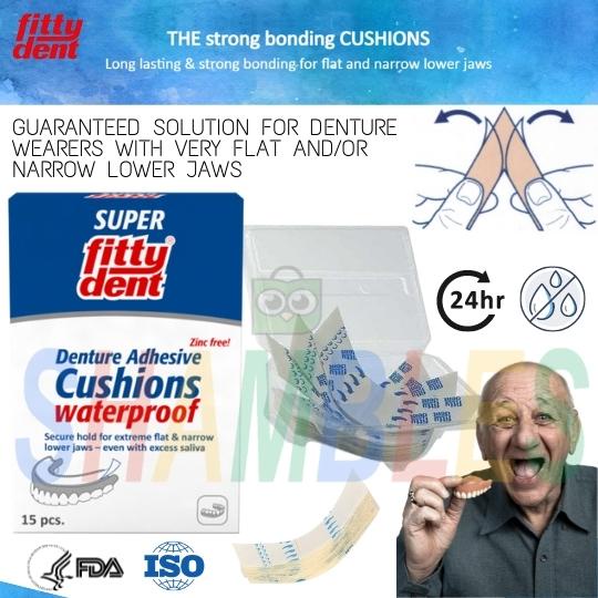 Jual Fittydent Denture Adhesive Cushion / Lem Gigi Palsu Double Tape Gusi Rata Austria Shopee
