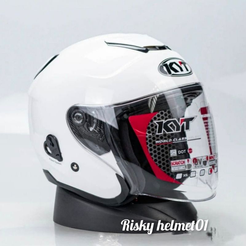 Jual Helm Half face KYT Kyoto Putih original Shopee Indonesia