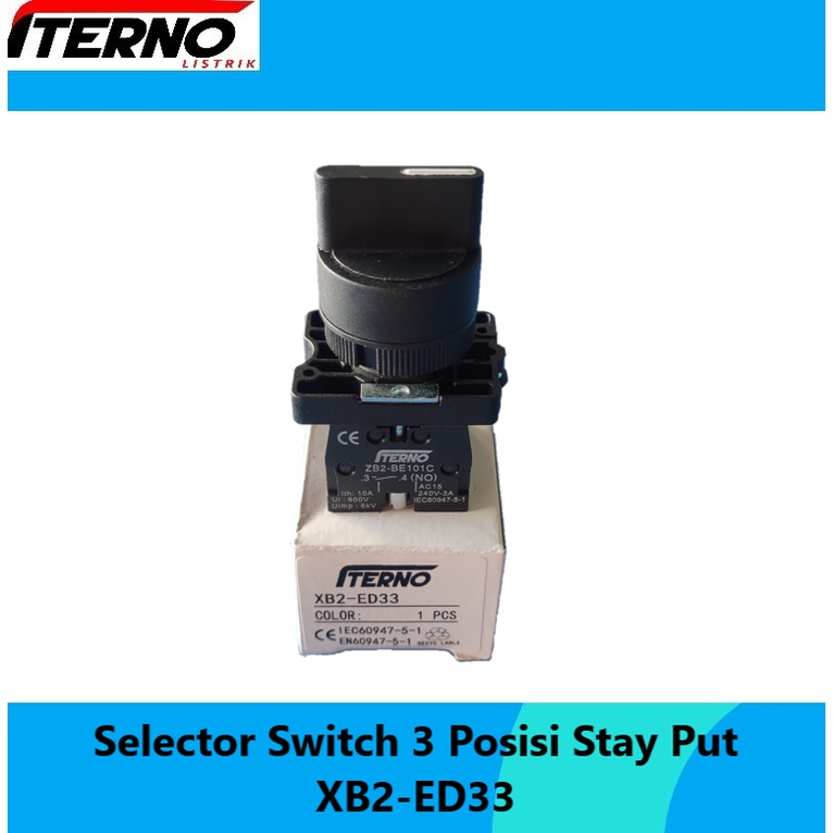 Jual Selector Switch 22mm XB2-ED33 2NO 3 Posisi Iterno | Shopee Indonesia