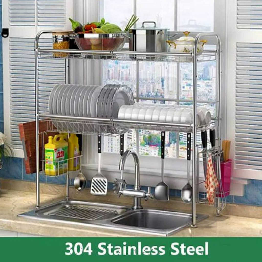 Jual Rak Piring Stainless Di Atas Wastafel Rak Dapur Serbagunna ...