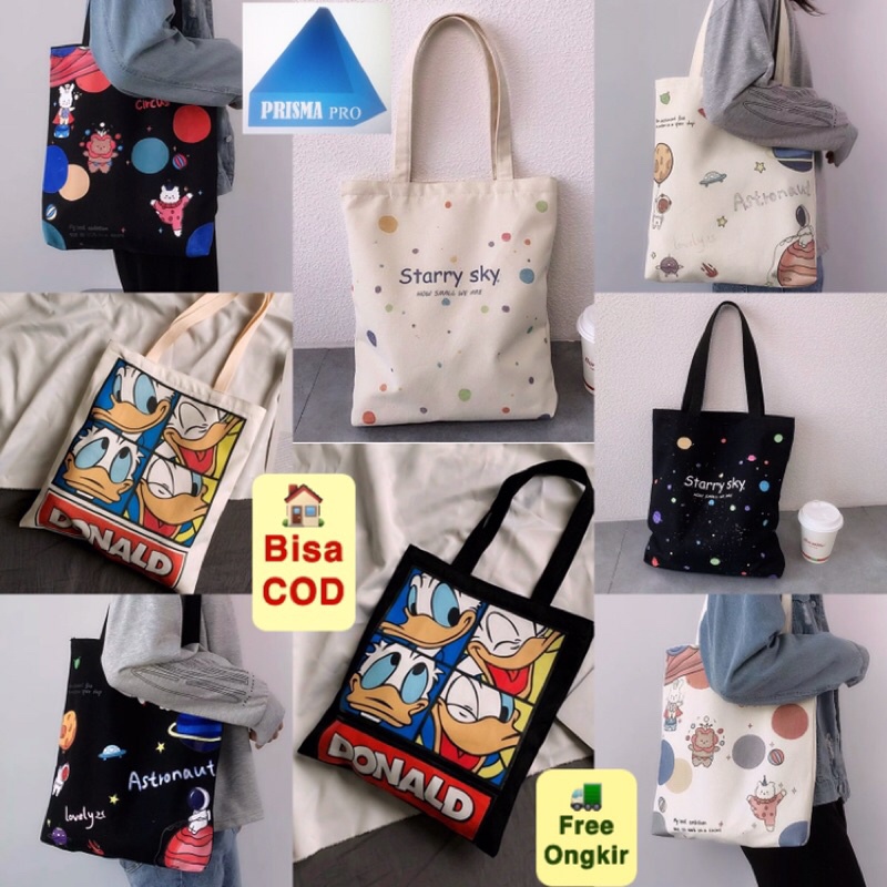 Donald Duck canvas tote bag BT21 Jungkook JHope Jimin Taehyung RM Jin Suga