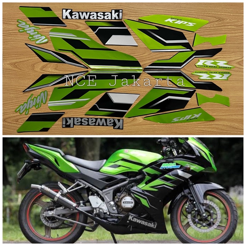 Jual STIKER STRIPING MOTOR NINJA RR 2015 HIJAU METALIK | Shopee Indonesia