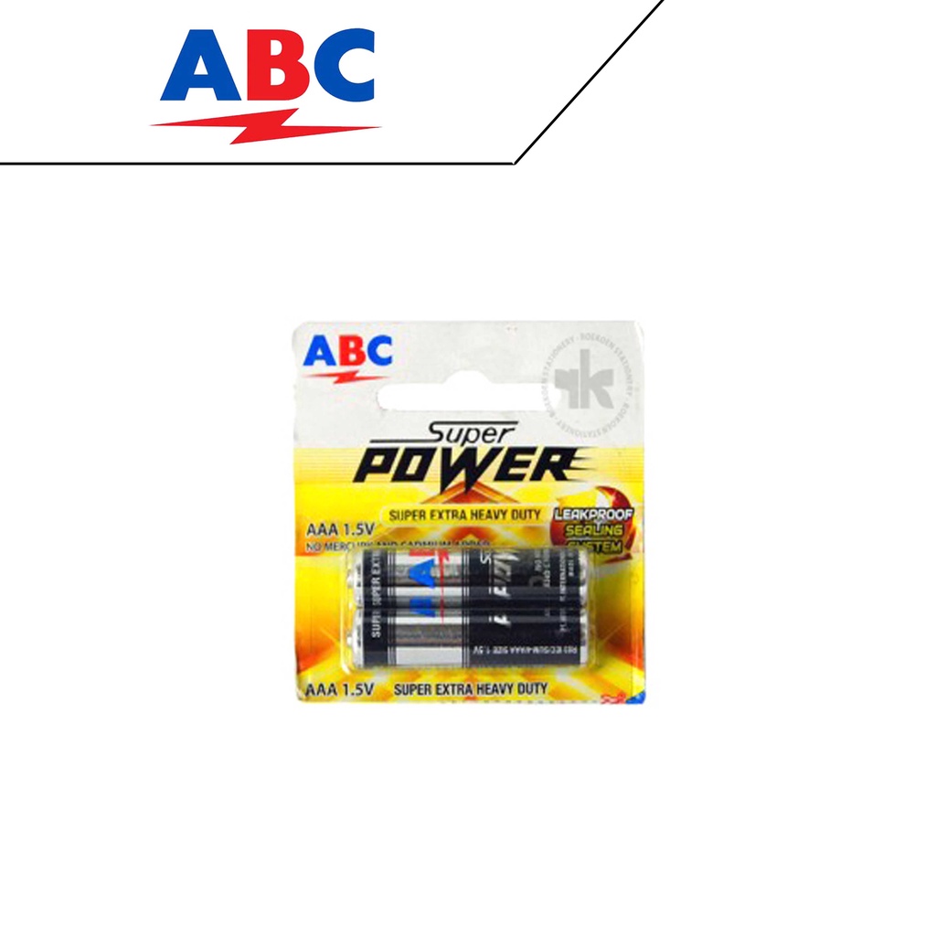 Jual ABC Super Power Baterai AAA Set (Isi 2) R03 1.5Volt Hitam (Renteng ...