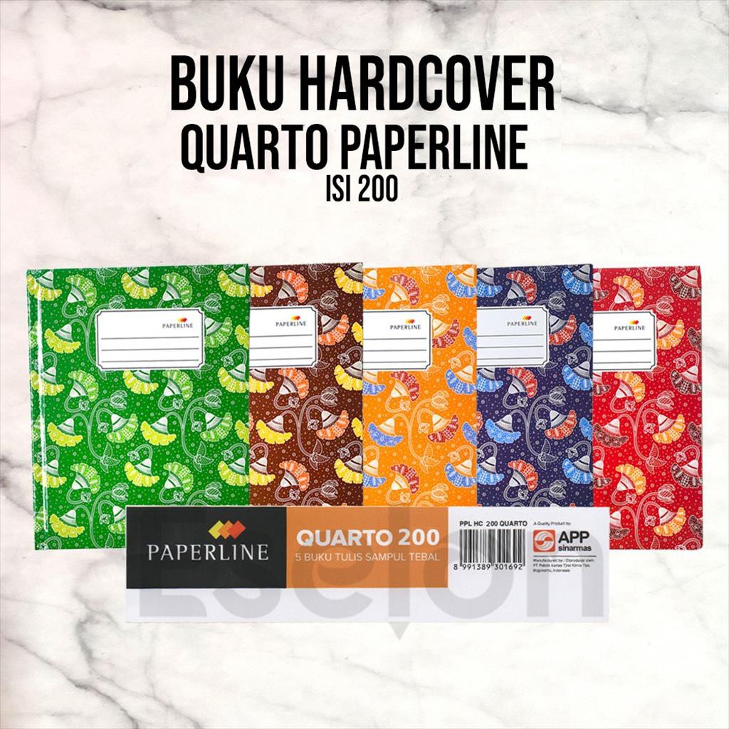 Jual Buku Tulis Hardcover Quarto Paperline 200lembar Kwarto Kuarto