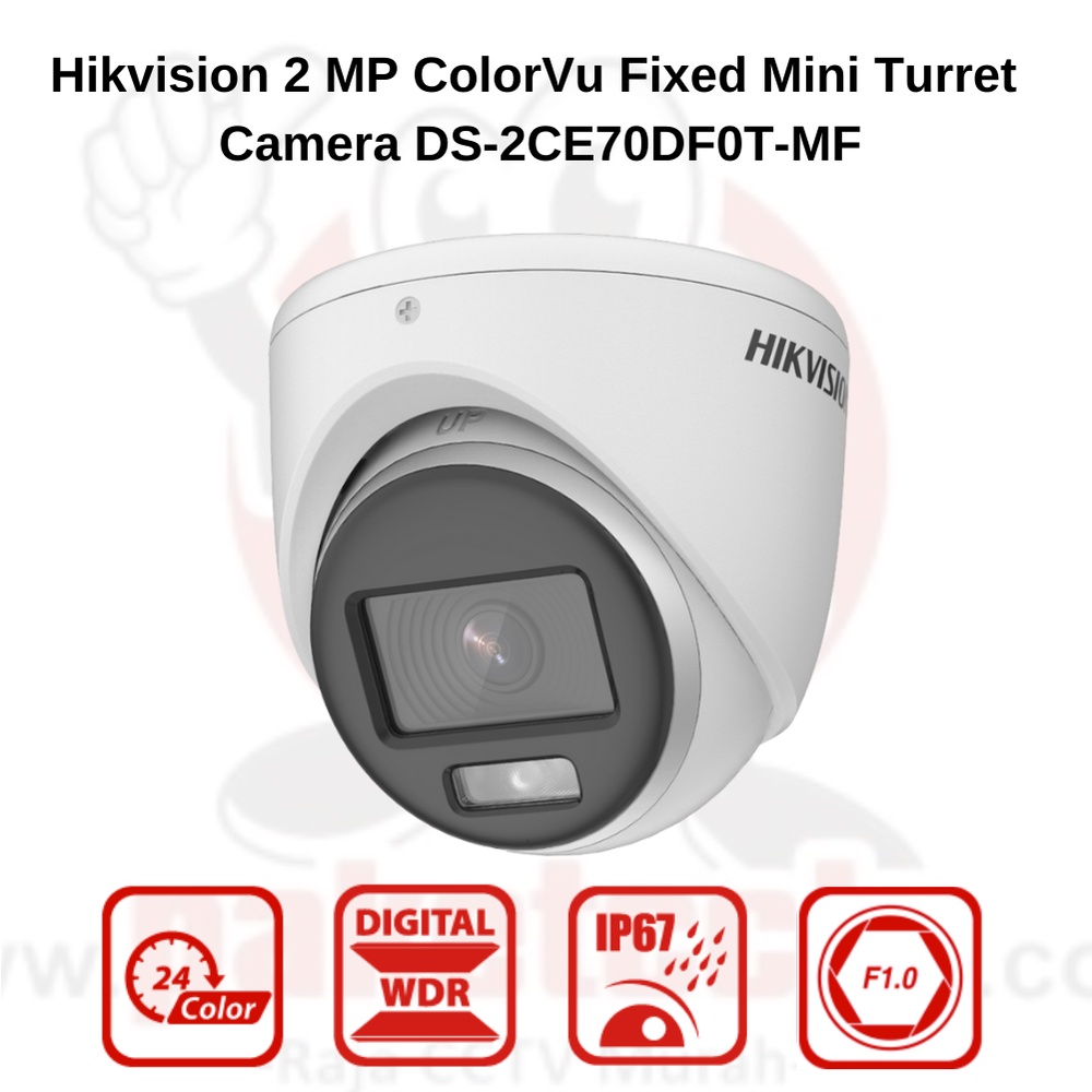 Jual Hikvision Kamera CCTV 2 MP ColorVu Fixed Mini Turret Camera DS ...